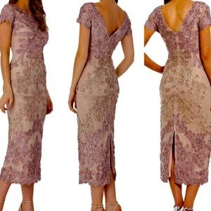 JS COLLECTIONS Soutache Mesh Pink Dress